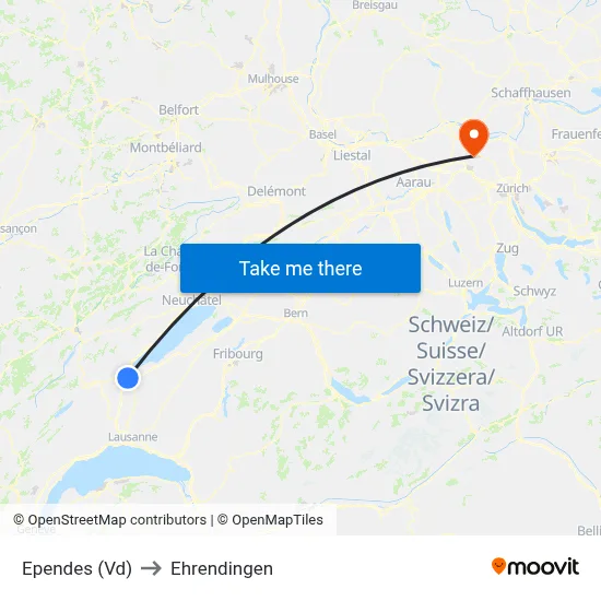 Ependes (Vd) to Ehrendingen map