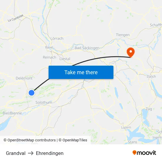 Grandval to Ehrendingen map