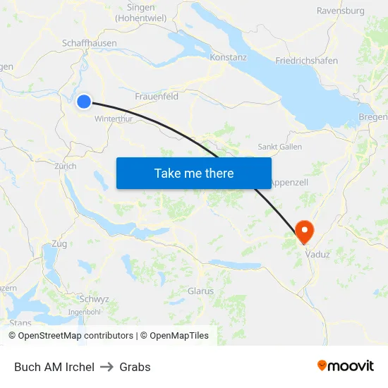 Buch AM Irchel to Grabs map