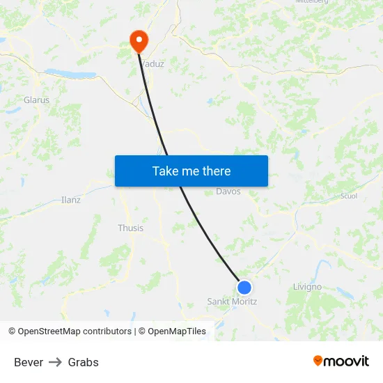 Bever to Grabs map