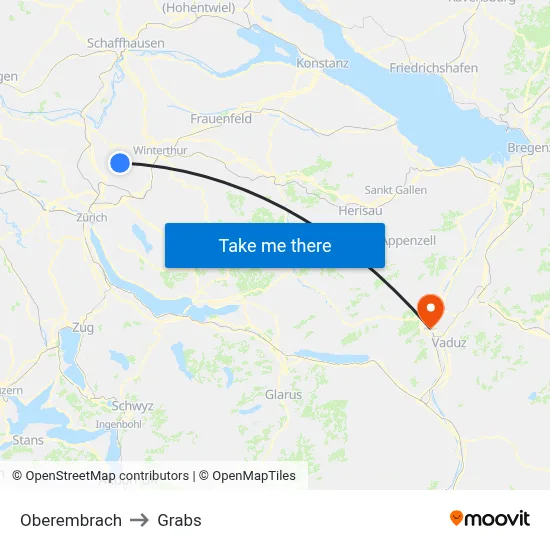Oberembrach to Grabs map