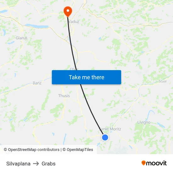Silvaplana to Grabs map