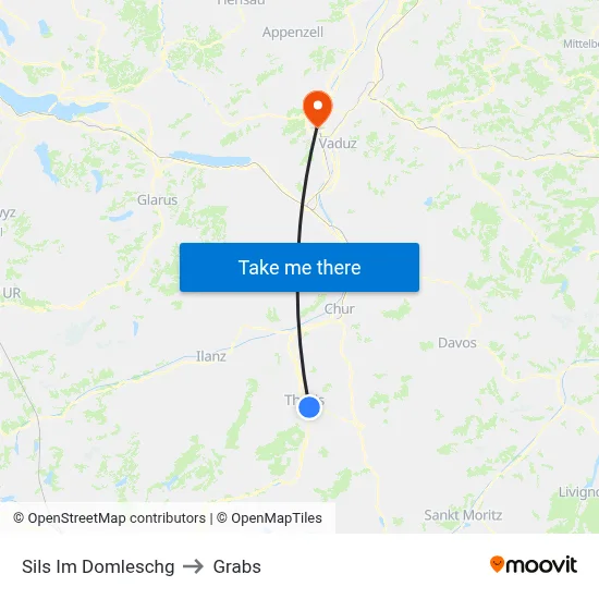 Sils Im Domleschg to Grabs map