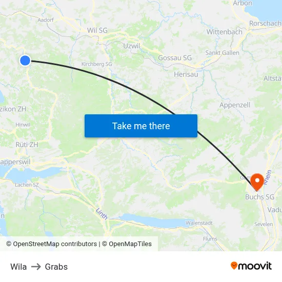 Wila to Grabs map