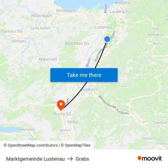 Marktgemeinde Lustenau to Grabs map
