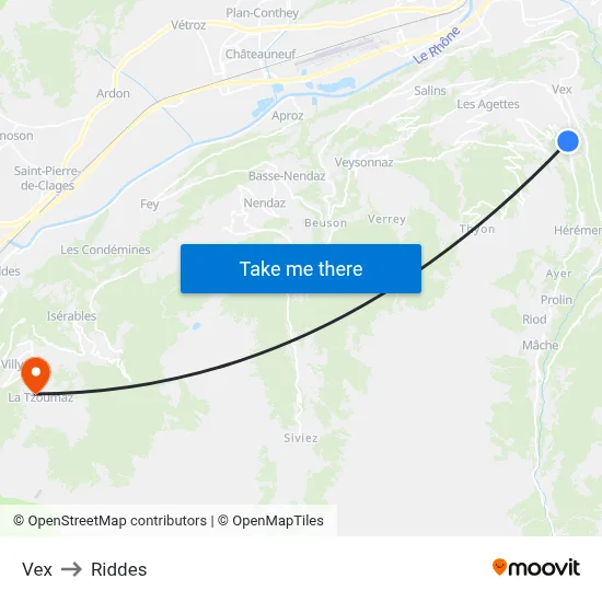 Vex to Riddes map