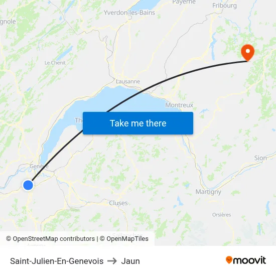Saint-Julien-En-Genevois to Jaun map