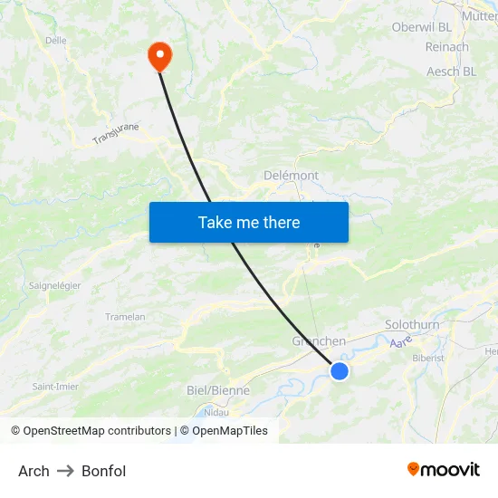 Arch to Bonfol map