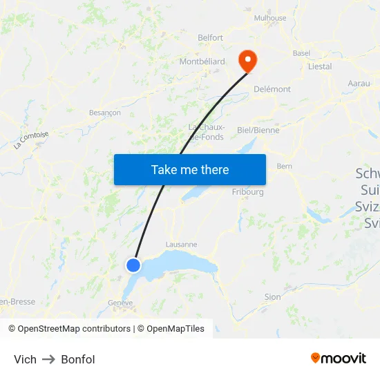 Vich to Bonfol map