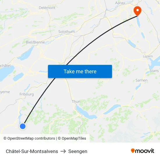 Châtel-Sur-Montsalvens to Seengen map