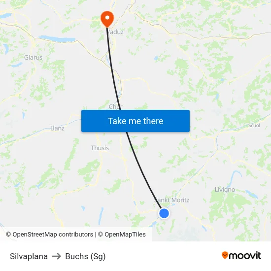 Silvaplana to Buchs (Sg) map