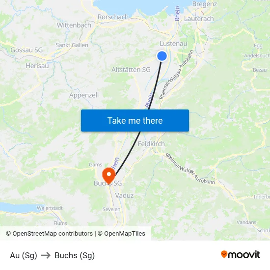 Au (Sg) to Buchs (Sg) map