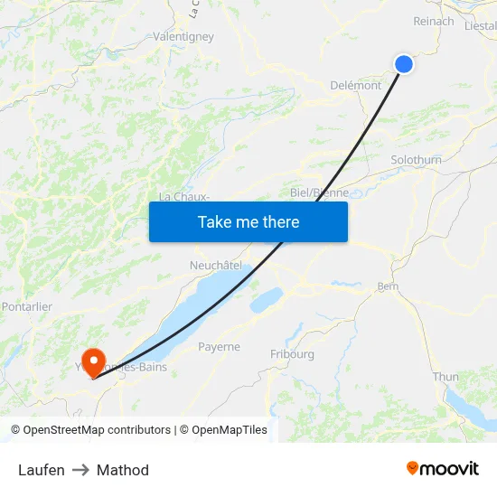 Laufen to Mathod map