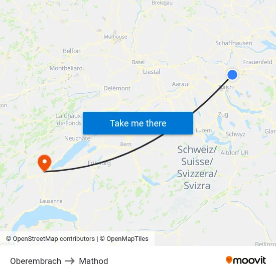 Oberembrach to Mathod map