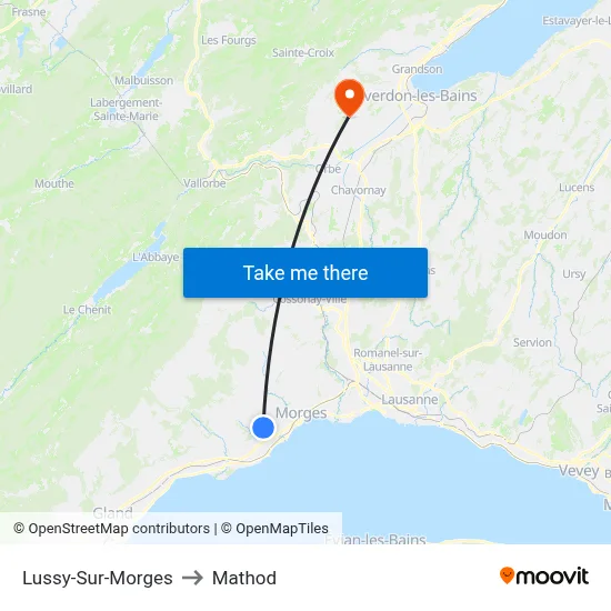 Lussy-Sur-Morges to Mathod map