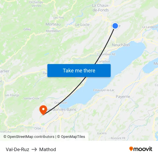 Val-De-Ruz to Mathod map