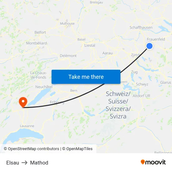 Elsau to Mathod map