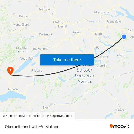 Oberhelfenschwil to Mathod map