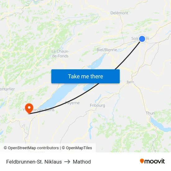 Feldbrunnen-St. Niklaus to Mathod map