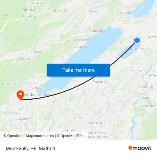 Mont-Vully to Mathod map