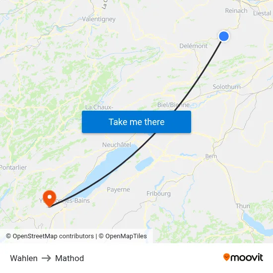 Wahlen to Mathod map