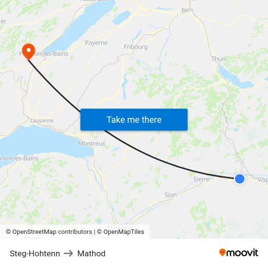 Steg-Hohtenn to Mathod map