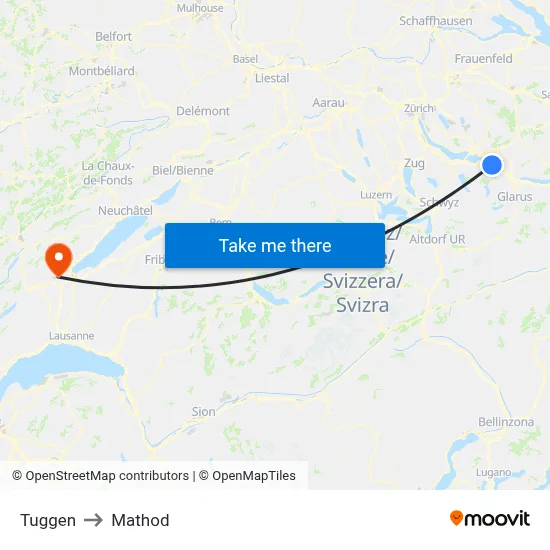 Tuggen to Mathod map