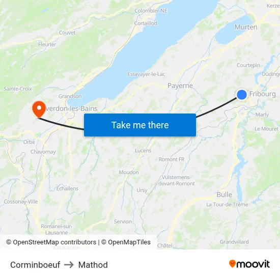 Corminboeuf to Mathod map
