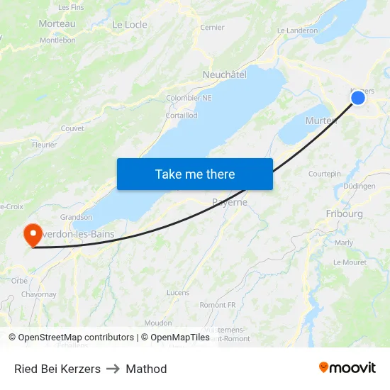 Ried Bei Kerzers to Mathod map