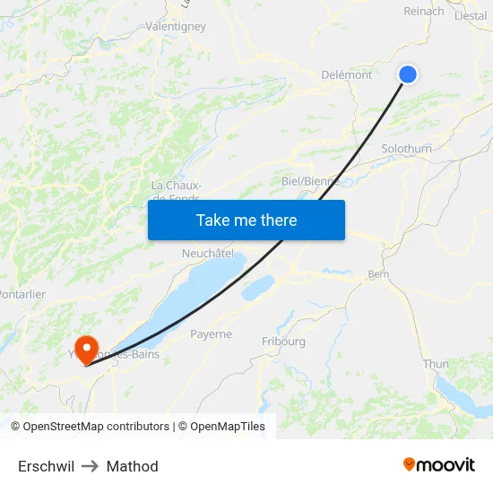 Erschwil to Mathod map