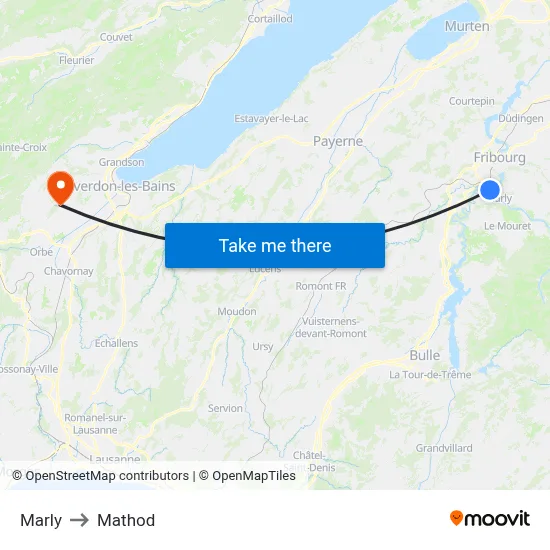 Marly to Mathod map