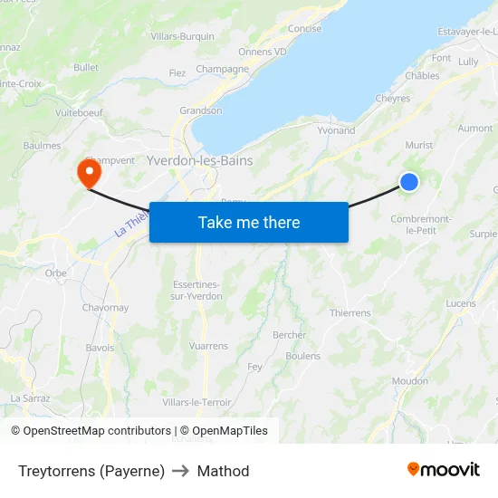Treytorrens (Payerne) to Mathod map