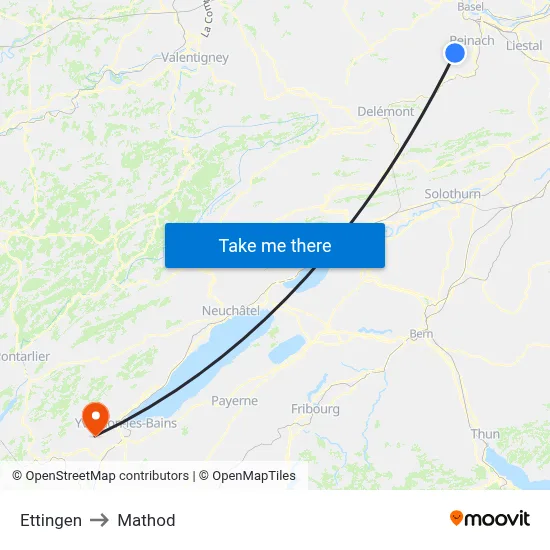 Ettingen to Mathod map