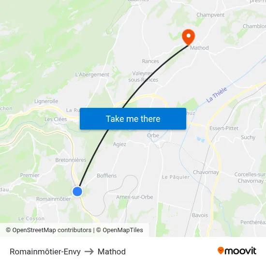 Romainmôtier-Envy to Mathod map