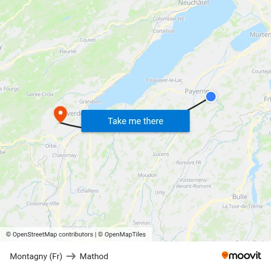 Montagny (Fr) to Mathod map