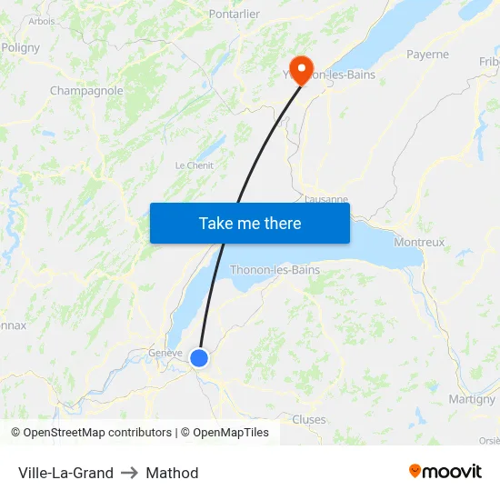 Ville-La-Grand to Mathod map