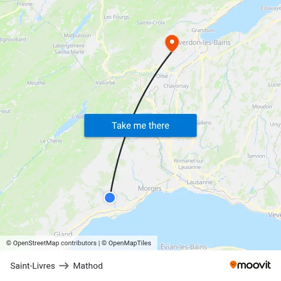 Saint-Livres to Mathod map