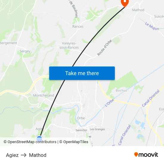 Agiez to Mathod map