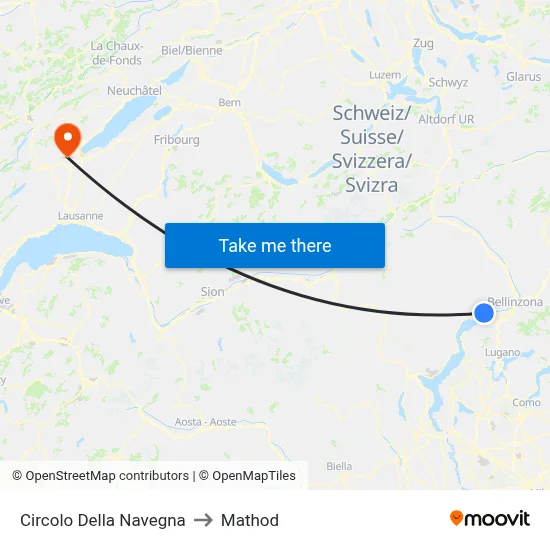 Circolo Della Navegna to Mathod map