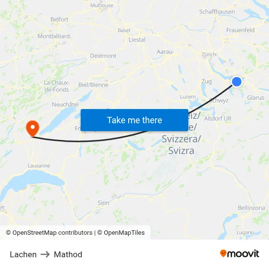 Lachen to Mathod map