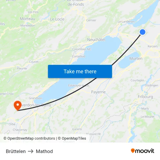 Brüttelen to Mathod map