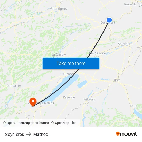 Soyhières to Mathod map
