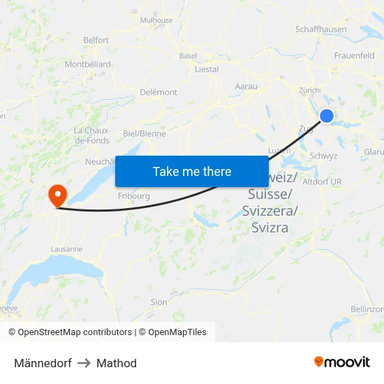Männedorf to Mathod map
