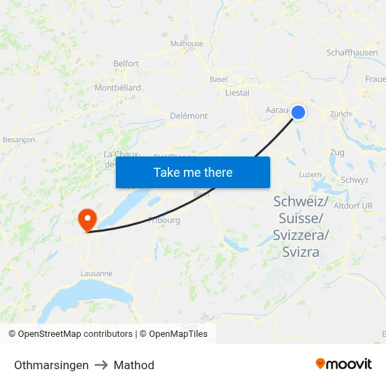 Othmarsingen to Mathod map