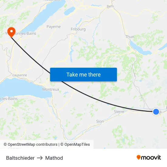 Baltschieder to Mathod map