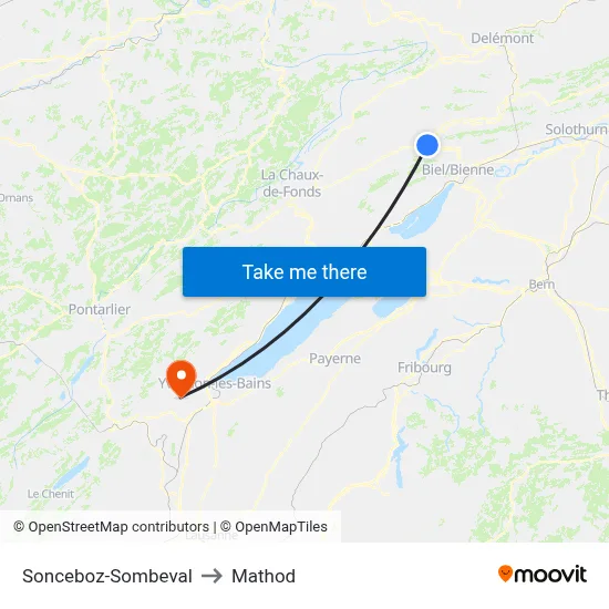 Sonceboz-Sombeval to Mathod map
