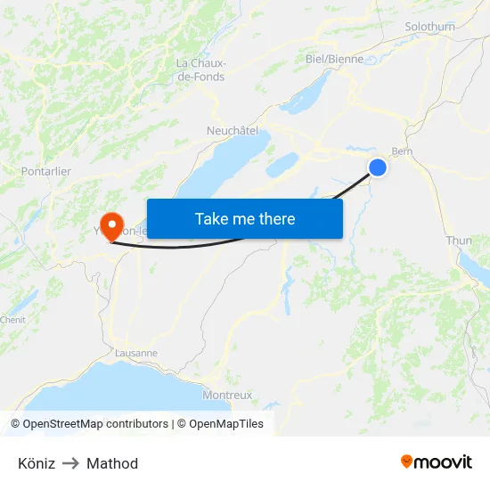 Köniz to Mathod map