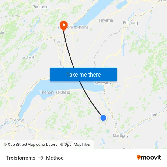 Troistorrents to Mathod map