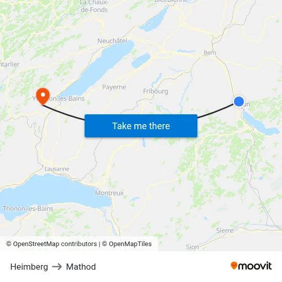 Heimberg to Mathod map