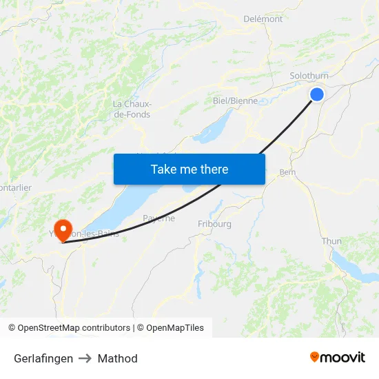 Gerlafingen to Mathod map